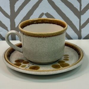 Vintage Mikasa Stone Manor JAVA Cup & Saucer Stoneware Set